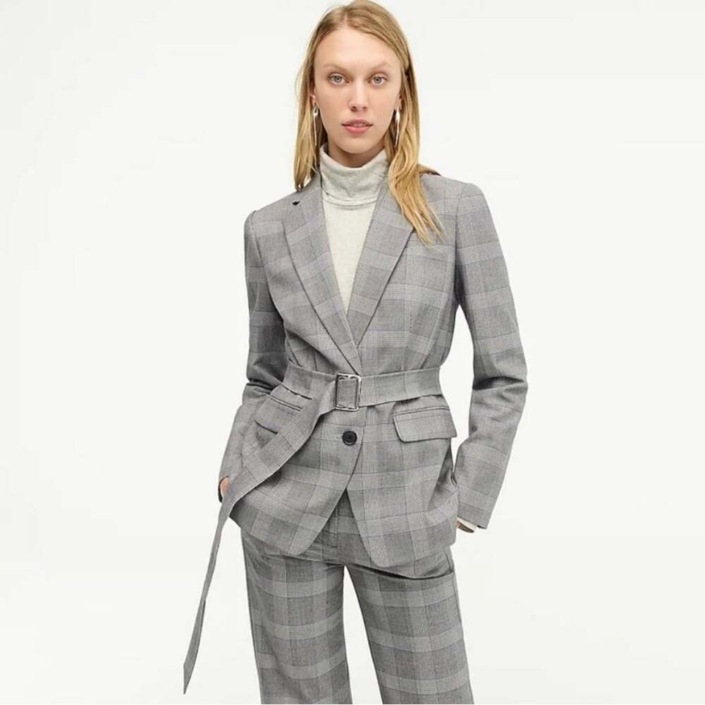 J. CREW Harriet Belted Blazer Plaid NWT Size 6